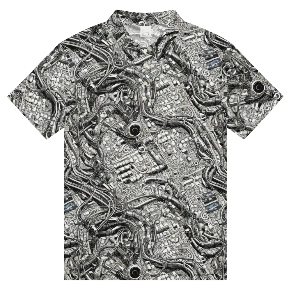 Chrome Labyrinth on Men's Slim Fit Polo Shirt — Front