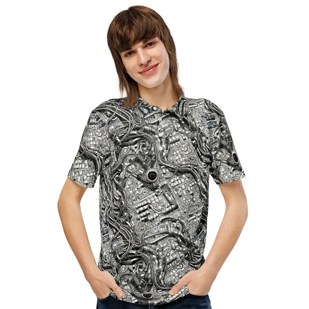 Chrome Labyrinth on Men's Slim Fit Polo Shirt — Front