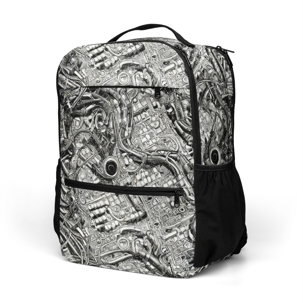 Chrome Labyrinth on Utility Backpack — Left Front