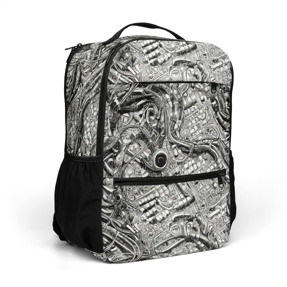 Chrome Labyrinth on Utility Backpack — Right Front