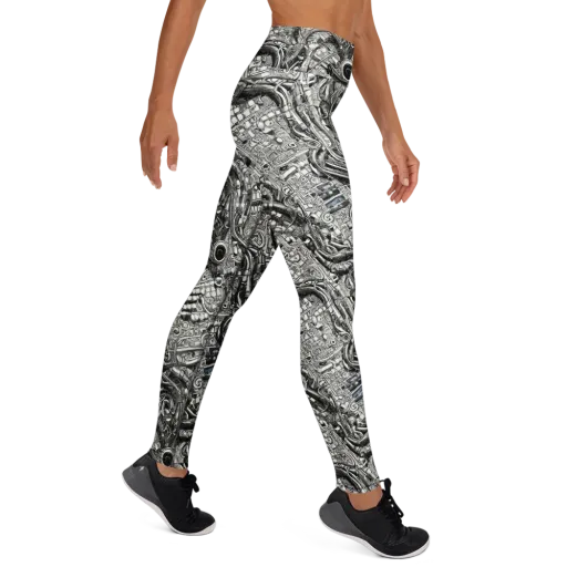 Chrome Labyrinth on a Yoga Leggings