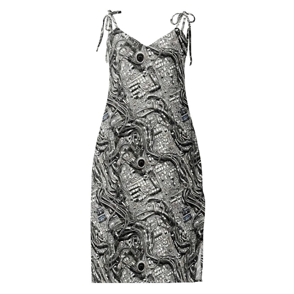 Chrome Labyrinth on Slip Dress — Front