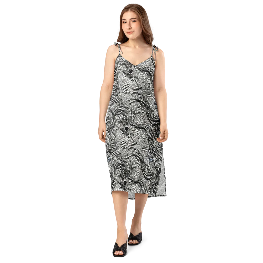 Chrome Labyrinth on Slip Dress — Front