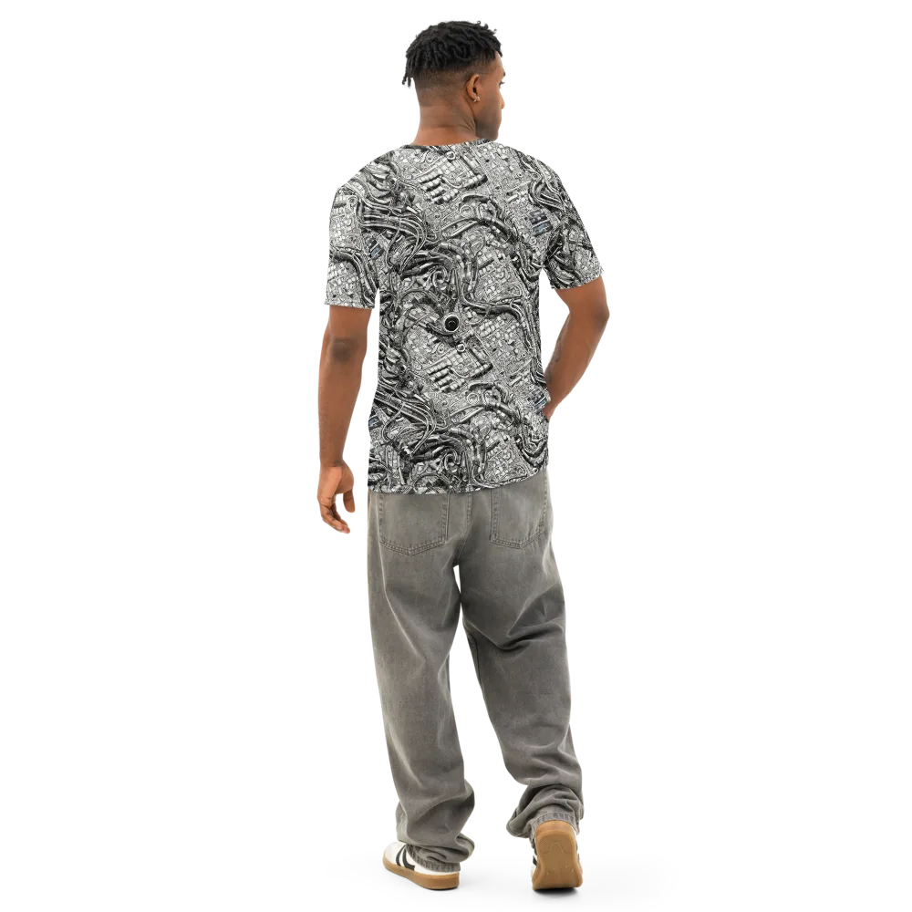 Chrome Labyrinth on Men's Cotton Crew Neck T-Shirt — Back
