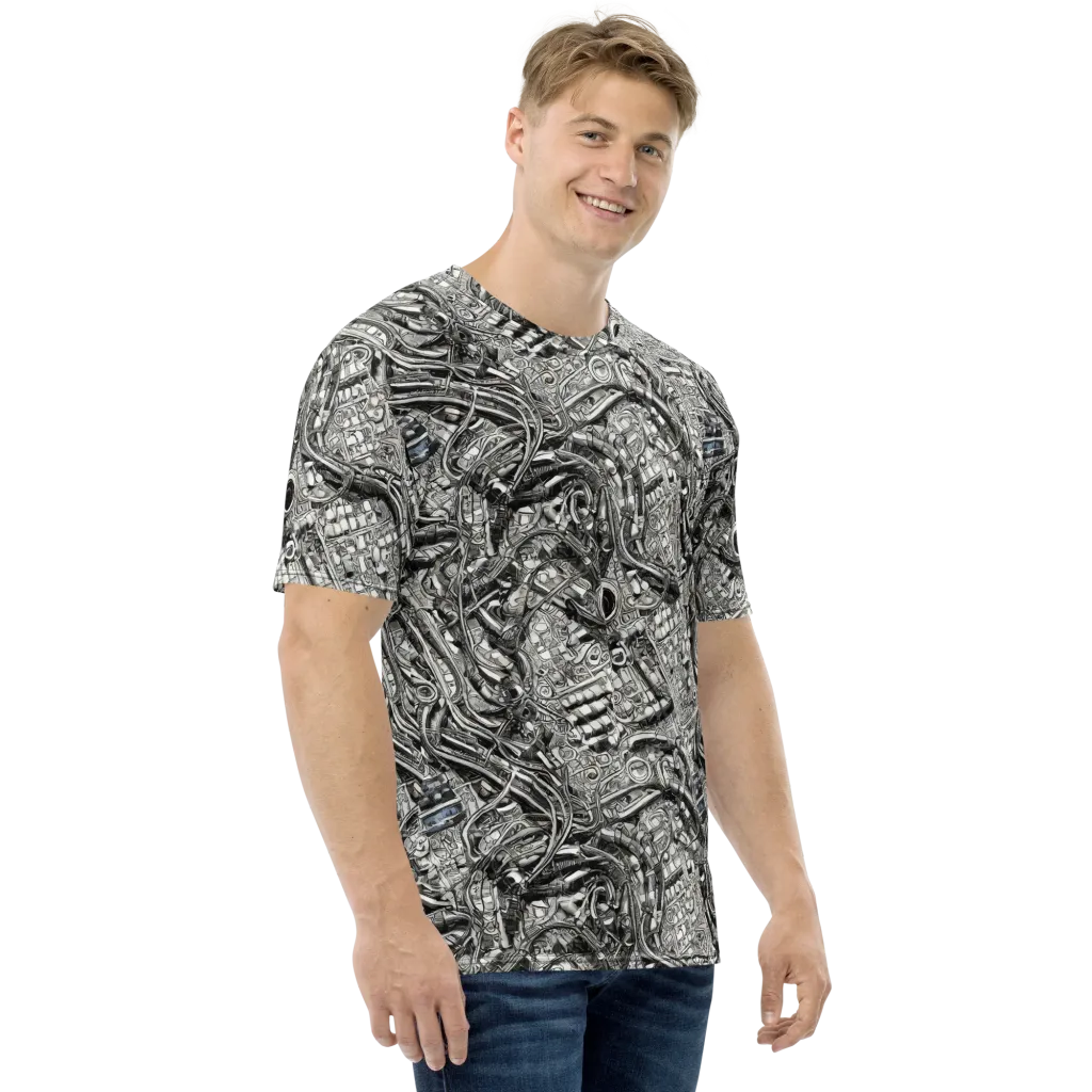 Chrome Labyrinth on Men's Crew Neck T-Shirt — Right