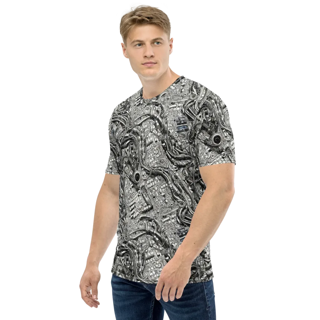 Chrome Labyrinth on Men's Crew Neck T-Shirt — Left