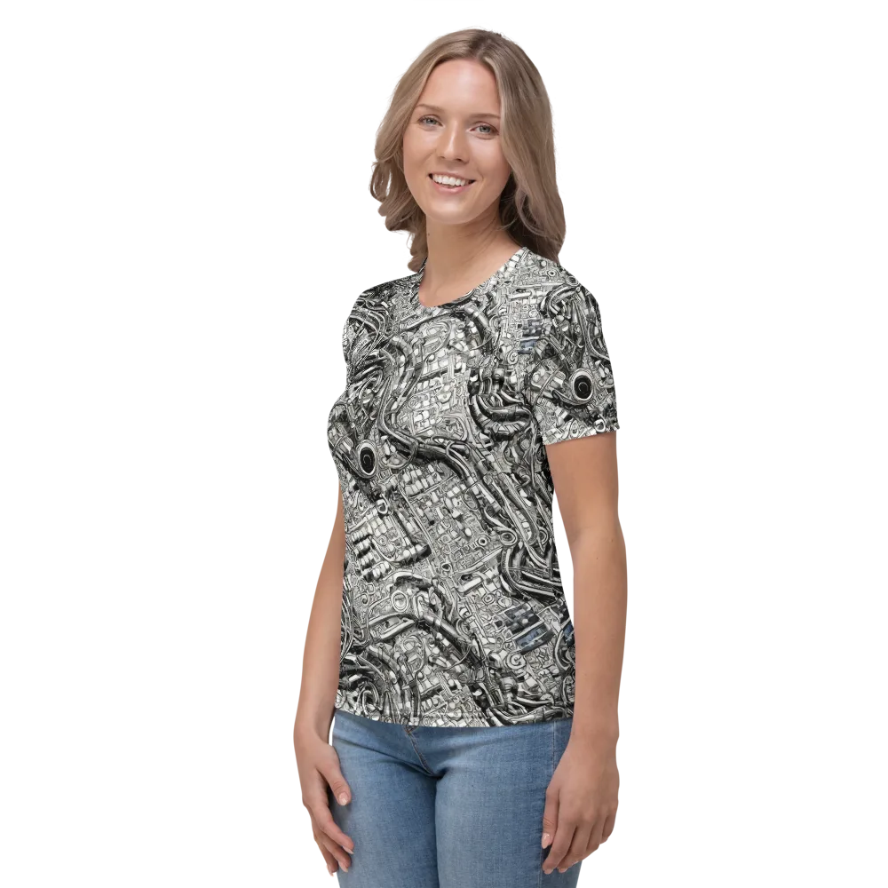Chrome Labyrinth on Women's Crew Neck T-Shirt — Left