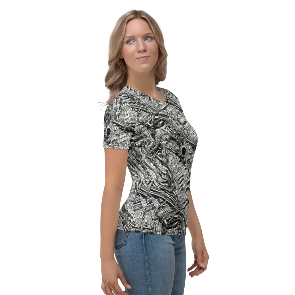 Chrome Labyrinth on Women's Crew Neck T-Shirt — Right