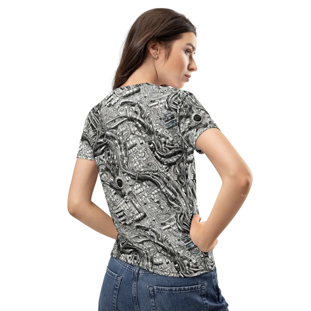 Chrome Labyrinth on Women's Crew Neck T-Shirt — Back