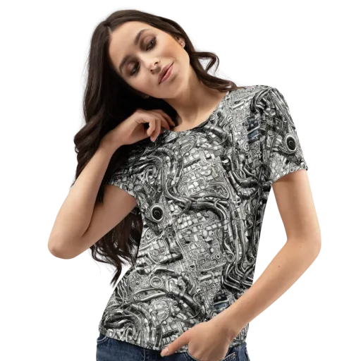 Chrome Labyrinth on a Women's Crew Neck T-Shirt