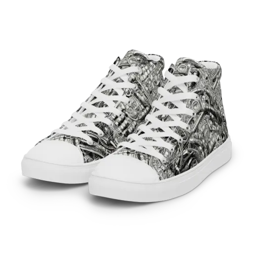 Chrome Labyrinth on a Women's High Top Canvas Shoes
