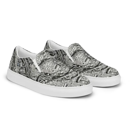 Chrome Labyrinth on a Women's Slip-On Canvas Shoes