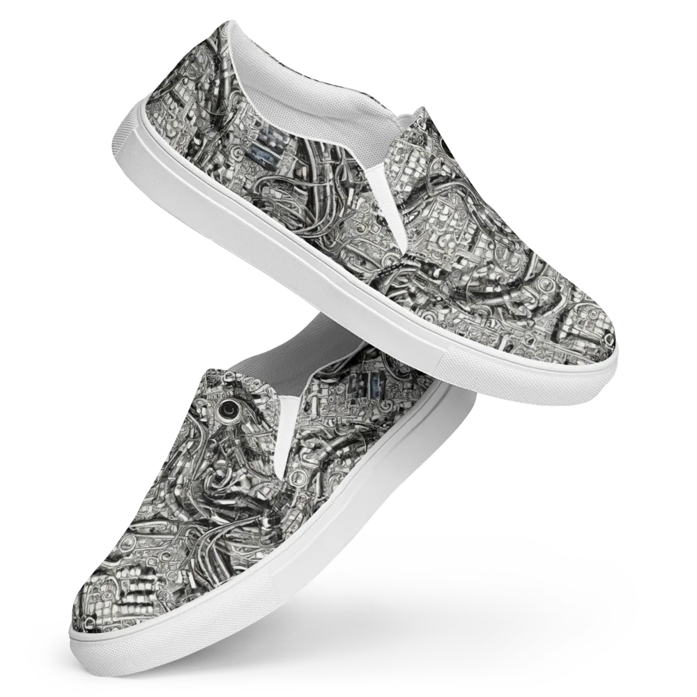Chrome Labyrinth on Women's Slip-On Canvas Shoes — Front