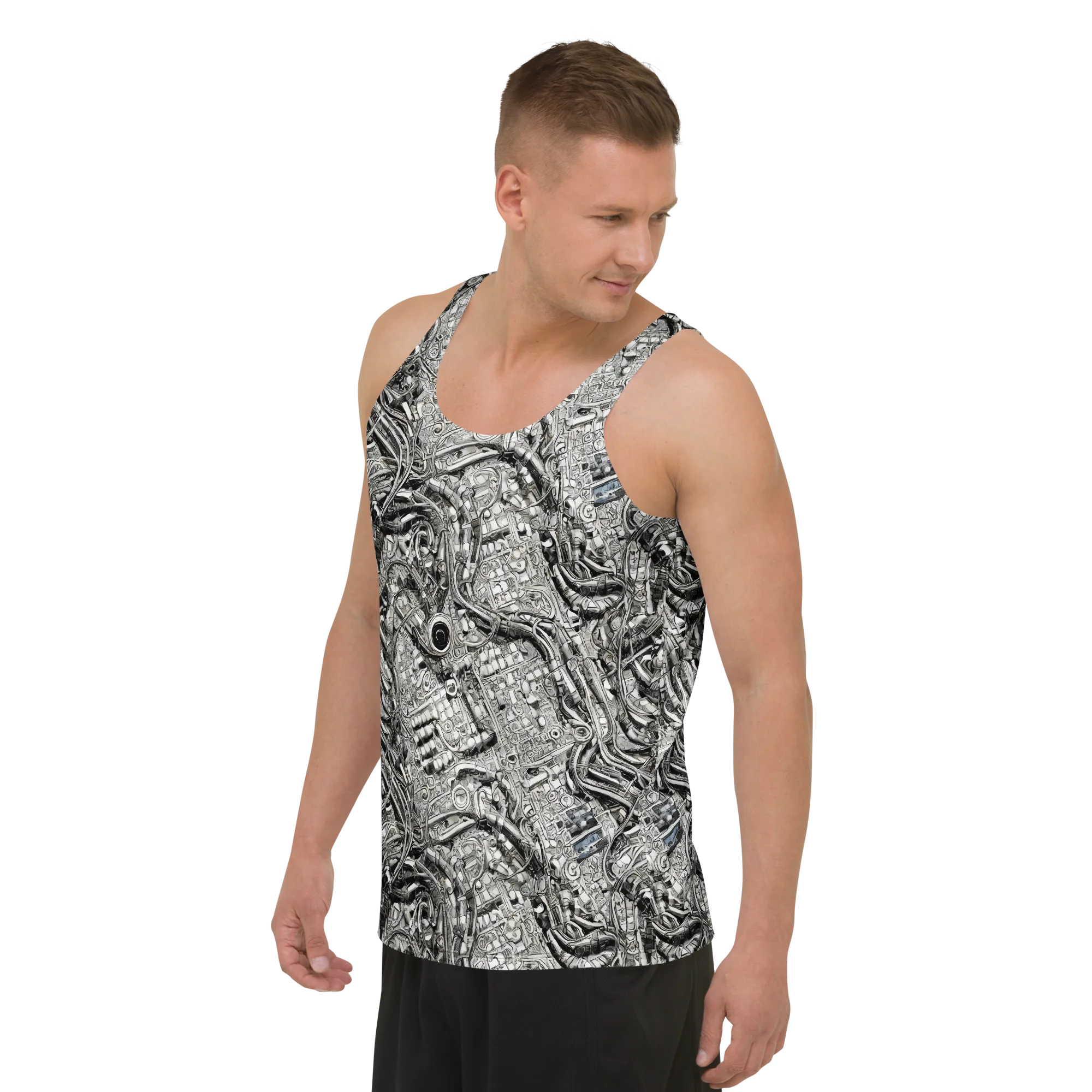 Chrome Labyrinth on Men's Tank Top — Left Front