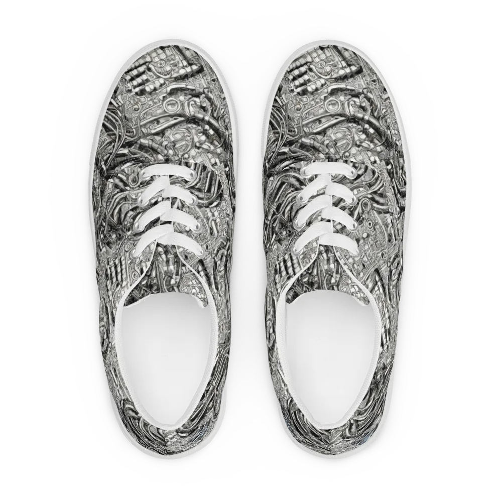 Chrome Labyrinth on Men's Lace-Up Canvas Shoes — Front
