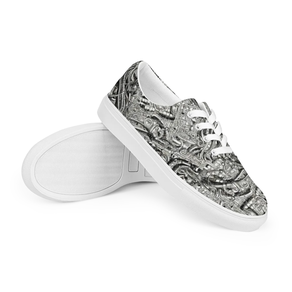 Chrome Labyrinth on Men's Lace-Up Canvas Shoes — Right Front