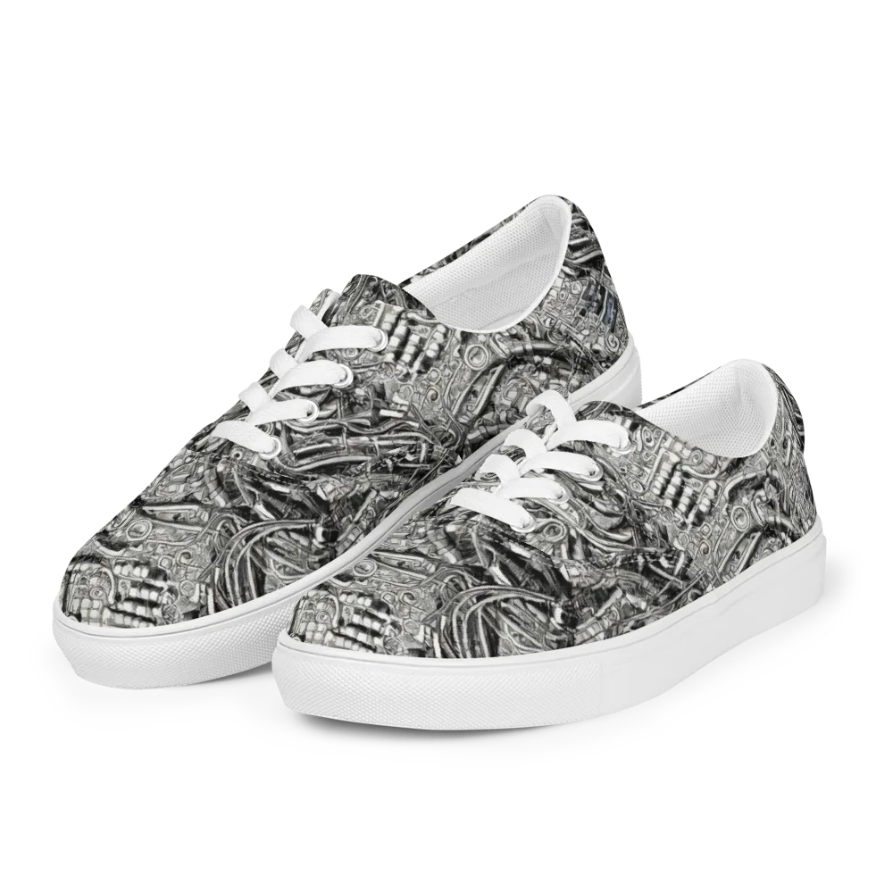 Chrome Labyrinth on Men's Lace-Up Canvas Shoes — Left Front