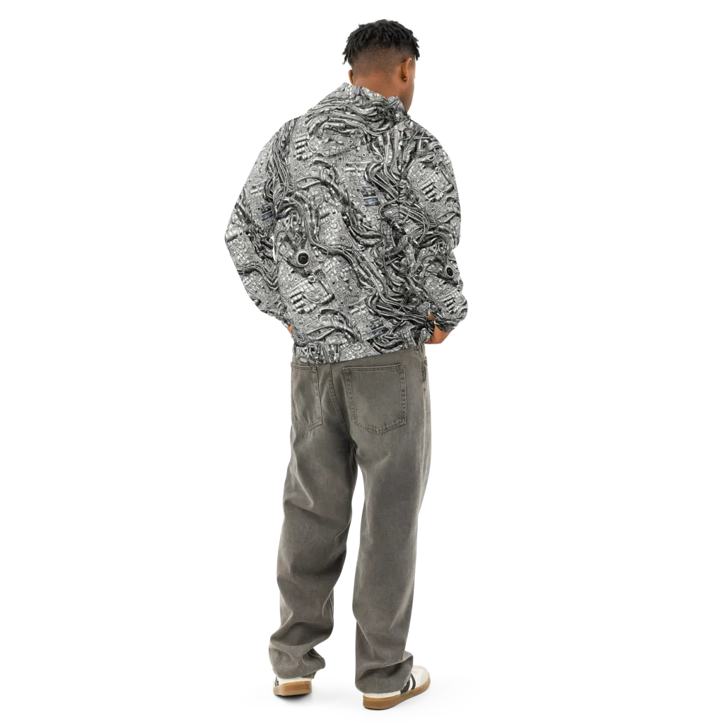 Chrome Labyrinth on Cotton Hoodie — Back
