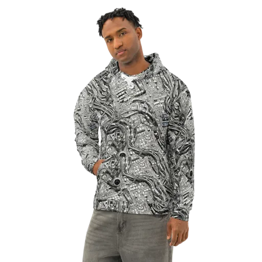 Chrome Labyrinth on a Cotton Hoodie