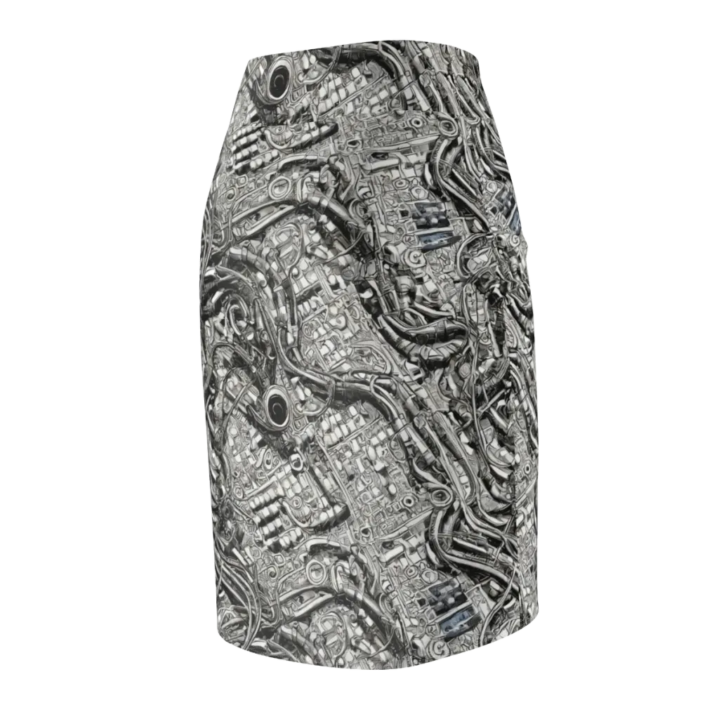 Chrome Labyrinth on Pencil Skirt — Back Side