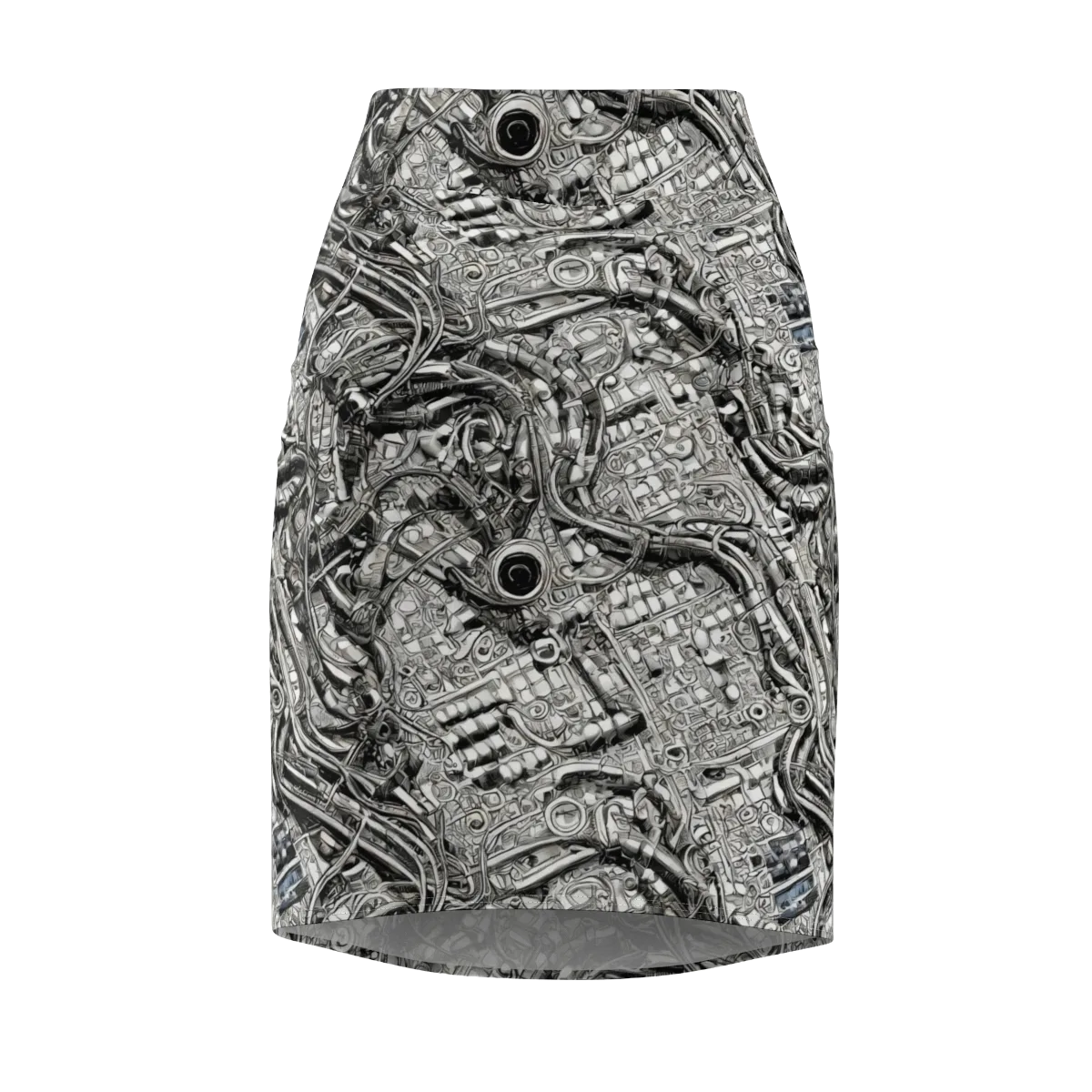 Chrome Labyrinth on Pencil Skirt — Front