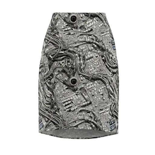 Chrome Labyrinth on a Pencil Skirt
