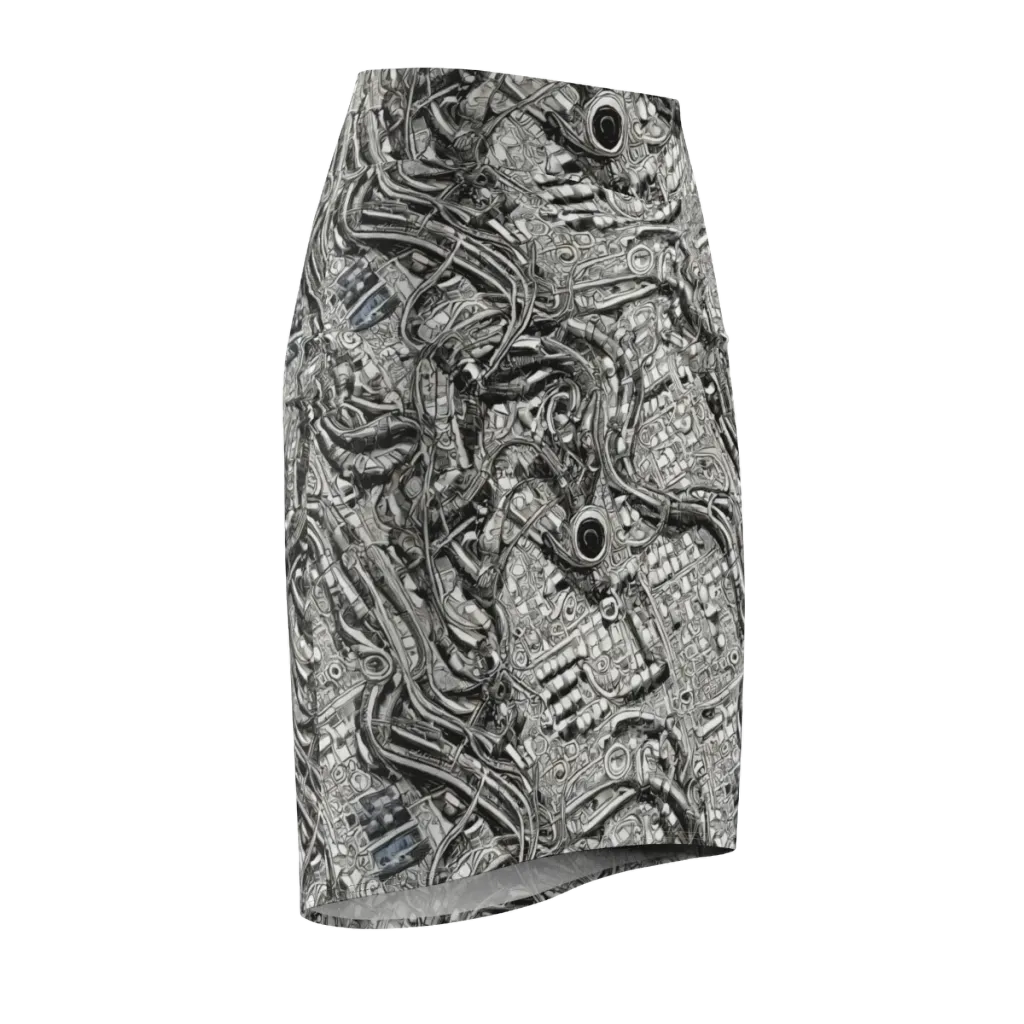 Chrome Labyrinth on Pencil Skirt — Front Side