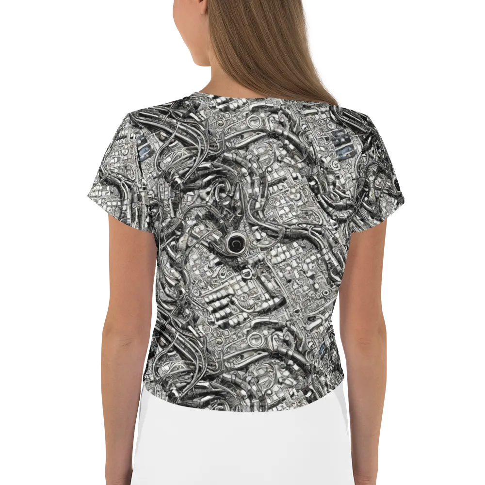 Chrome Labyrinth on Crop Tee — Back