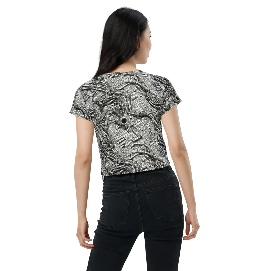 Chrome Labyrinth on Crop Tee — Back