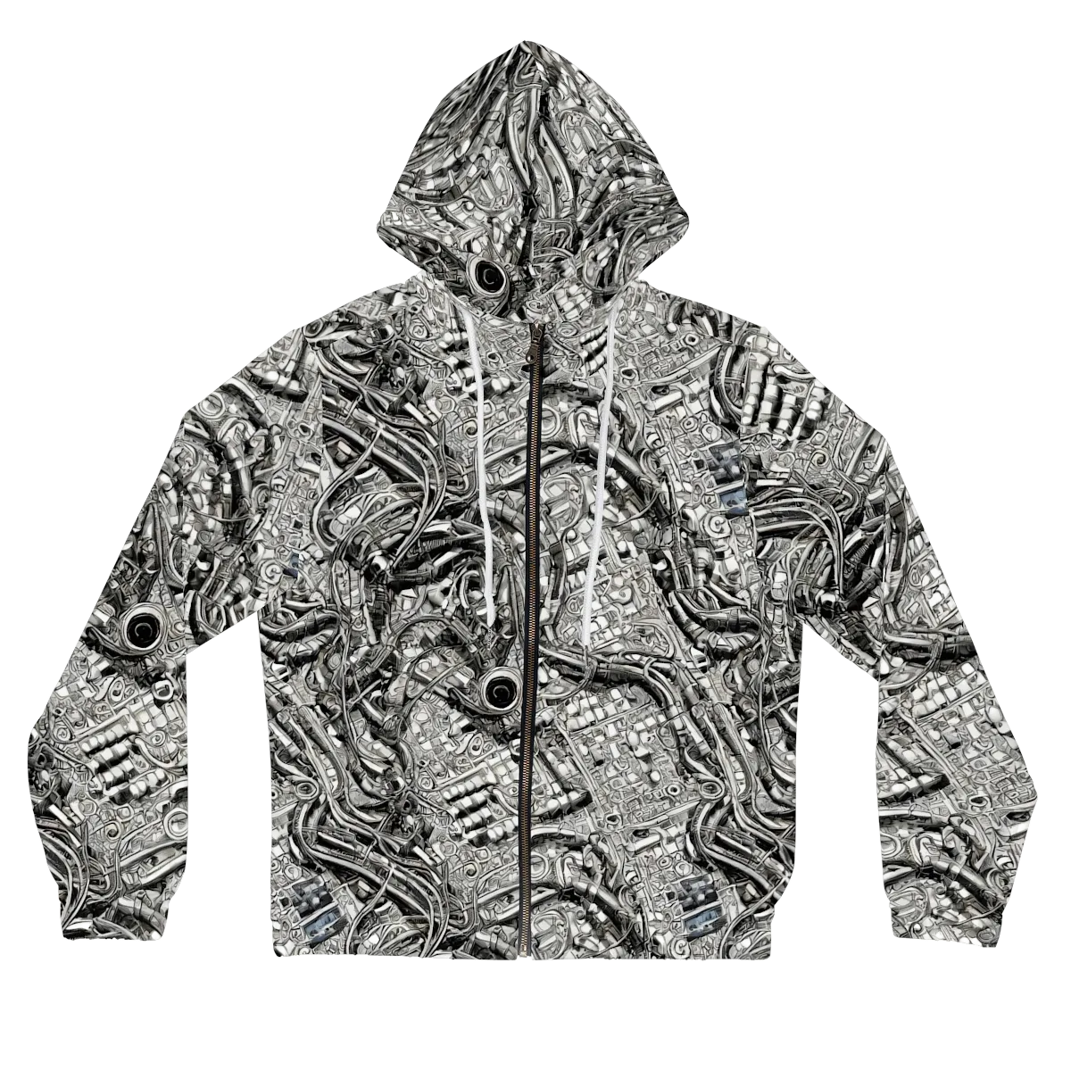 Chrome Labyrinth on Women's Full-Zip Hoodie — Front