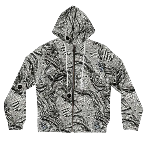 Chrome Labyrinth on a Women's Full-Zip Hoodie