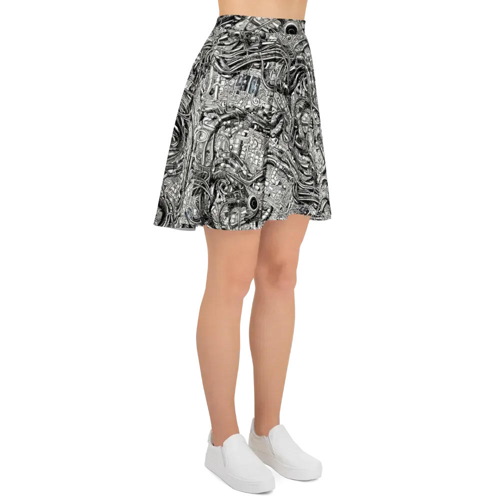 Chrome Labyrinth on Skater Skirt — Right