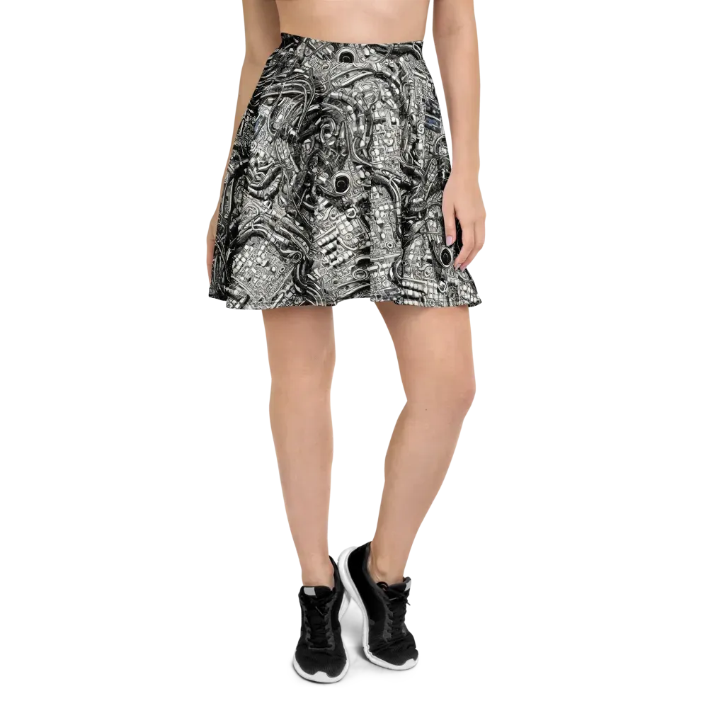 Chrome Labyrinth on Skater Skirt — Front