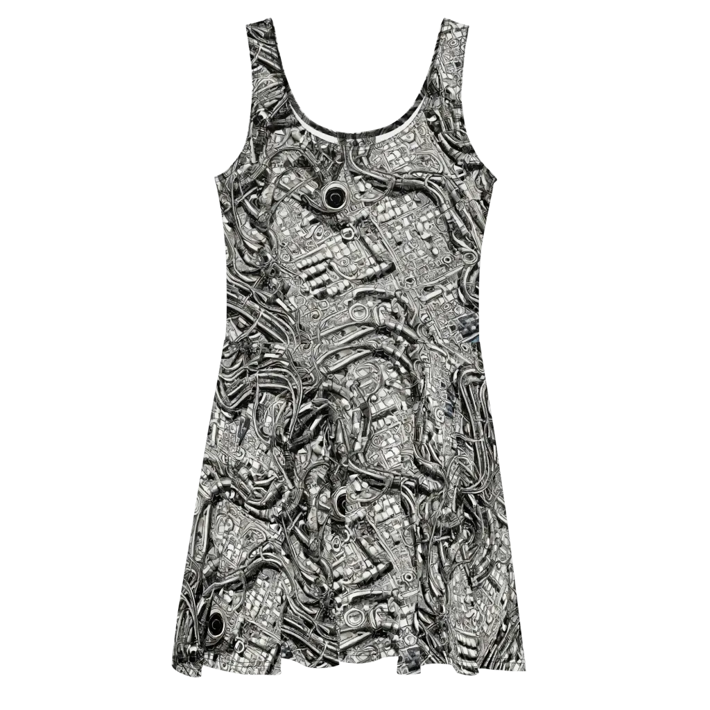 Chrome Labyrinth on Skater Dress — Front