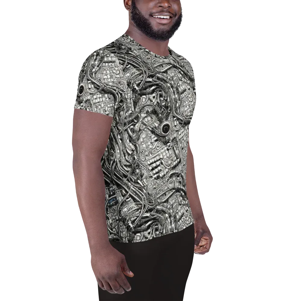 Chrome Labyrinth on Men's Athletic T-Shirt — Right