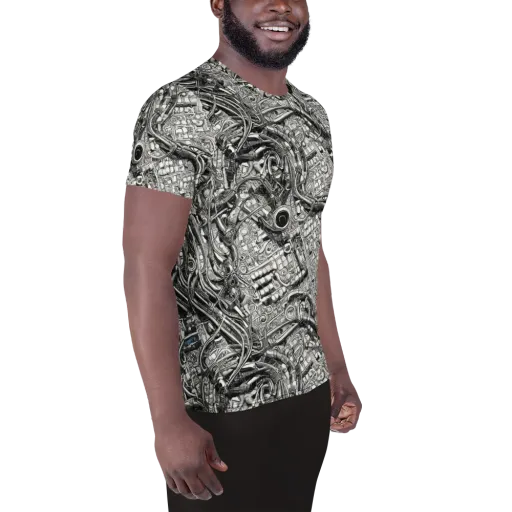 Chrome Labyrinth on a Men's Athletic T-Shirt