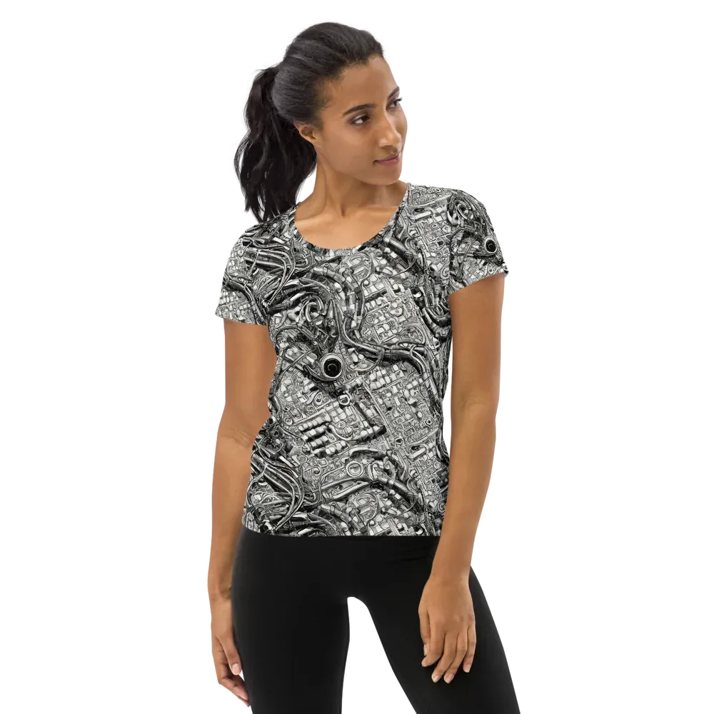 Chrome Labyrinth on Women's Athletic T-Shirt — Front