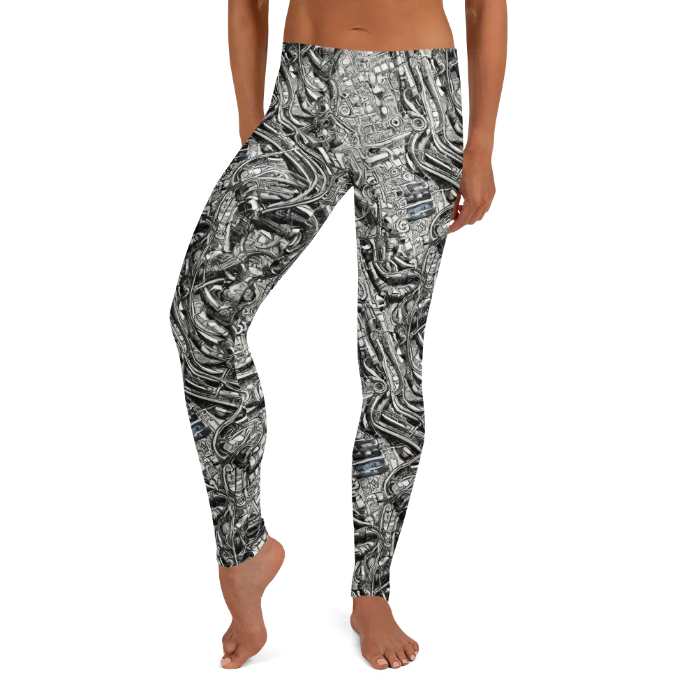 Chrome Labyrinth on Leggings — Front