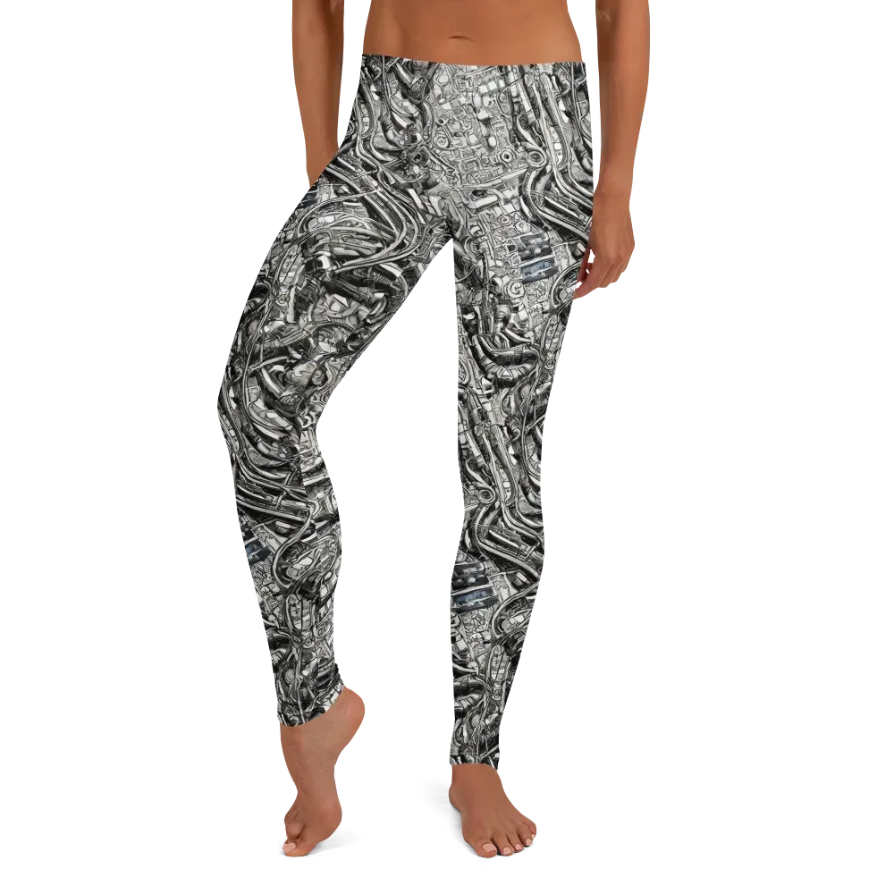 Chrome Labyrinth on Leggings — Front
