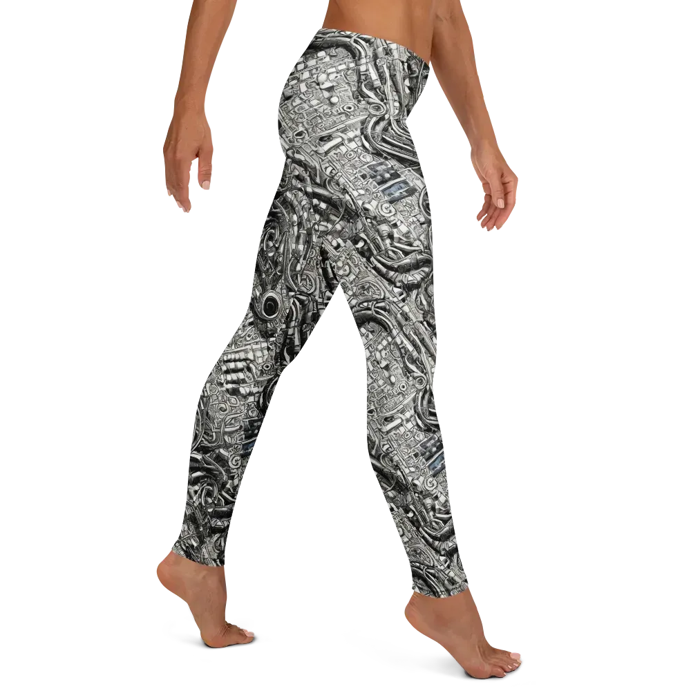 Chrome Labyrinth on Leggings — Right