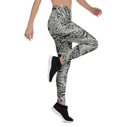 Chrome Labyrinth on a Leggings