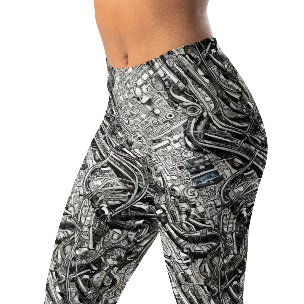 Chrome Labyrinth on Leggings — Left Front