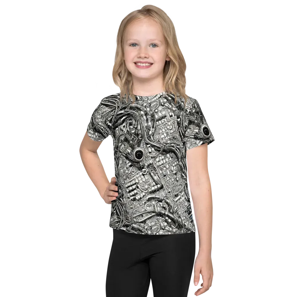 Chrome Labyrinth on Kids Crew Neck T-Shirt — Front
