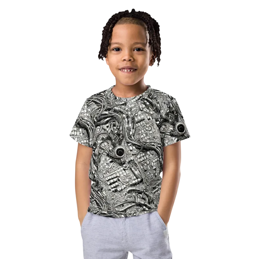 Chrome Labyrinth on Kids Crew Neck T-Shirt — Front