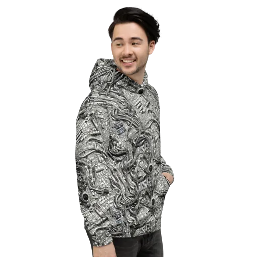Chrome Labyrinth on a Hoodie