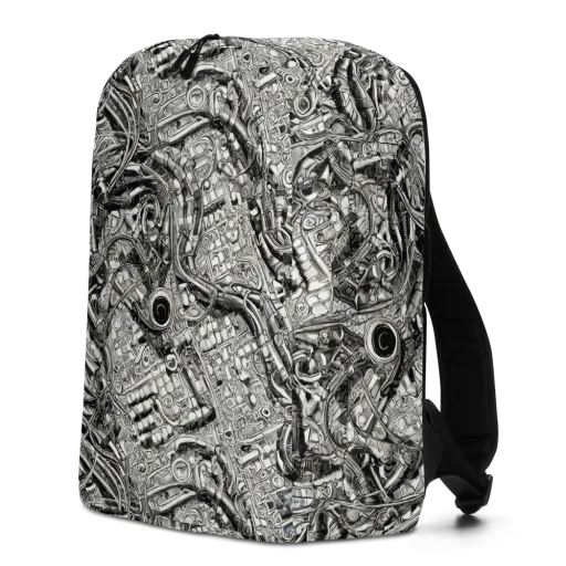 Chrome Labyrinth on a Minimalist Backpack