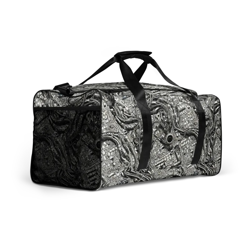 Chrome Labyrinth on Duffle Bag — Right Front