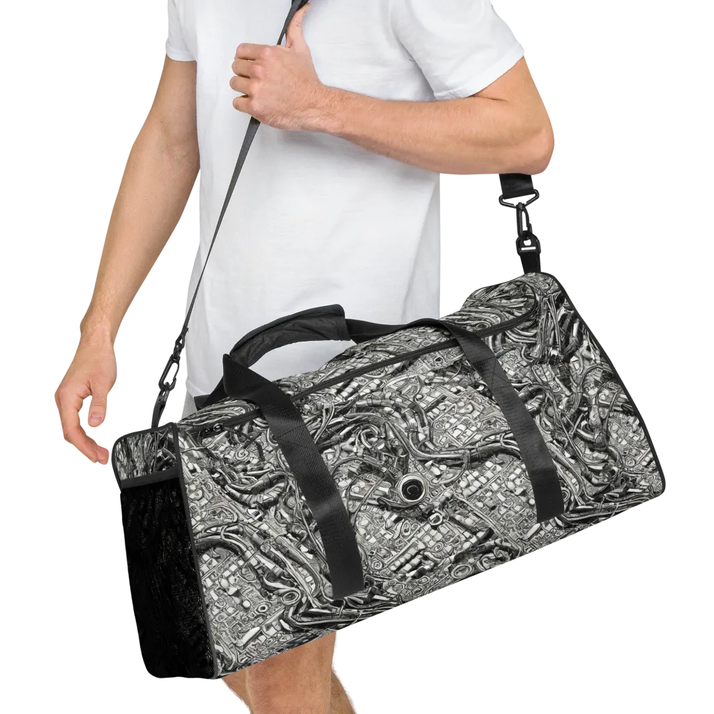 Chrome Labyrinth on Duffle Bag — Right Front