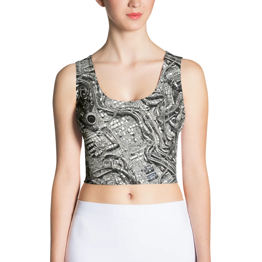 Chrome Labyrinth on Crop Top — Front