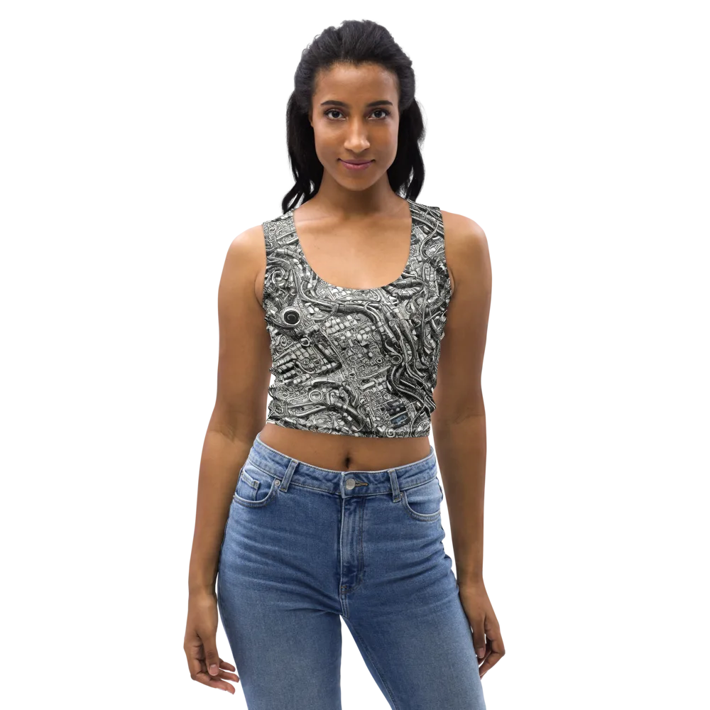 Chrome Labyrinth on Crop Top — Front